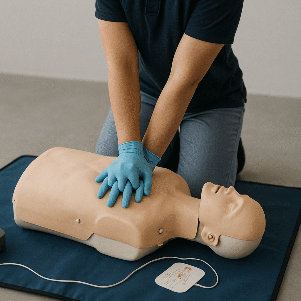 CPR training with CPR dummy